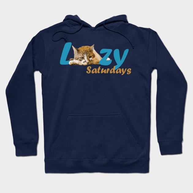 Lazy Cat Saturdays Hoodie by Czajnikolandia